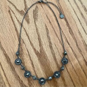 Liz Claiborne | Gunmetal and Marcasite Necklace | 17” Adjustable